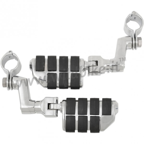 REPOSE-PIEDS TOUR TECH OFFSET DUALLY™ POUR LE PROTECTION MOTEUR 1 1/4" CUSTOM MOTO ET HARLEY