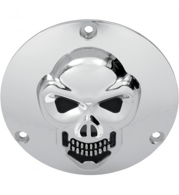 COUVERCLE D'EMBRAYAGE SKULL 3D CHROME POUR HARLEY DAVIDSON TWIN CAM '77-'99