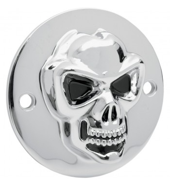 COUVERTURE DE POINT3D CHROME SKULL POUR HARLEY DAVIDSON TWIN CAM '77-'99