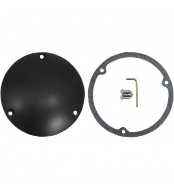 CLUTCH DERBY COVER DOMED SATIN BLACK FOR HARLEY DAVIDSON TWIN CAM '77-'99