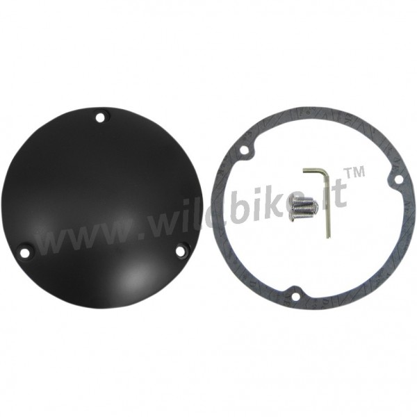 CLUTCH DERBY COVER DOMED SATIN BLACK FOR HARLEY DAVIDSON TWIN CAM '77-'99
