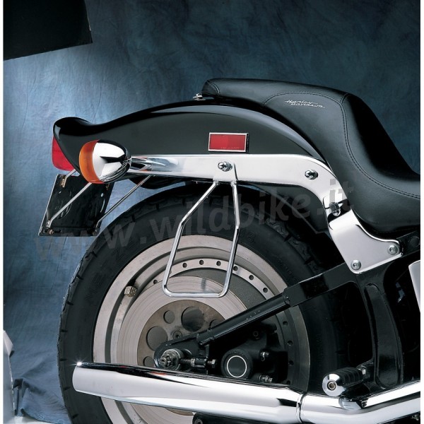 CHROME SADDLEBAGS SUPPORTS HARLEY DAVIDSON FXS FLS SOFTAIL 1984-1999