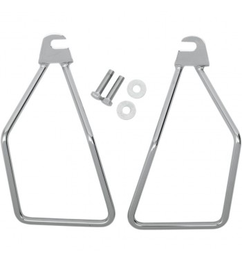 CHROME SADDLEBAGS SUPPORTS HARLEY DAVIDSON FXS FLS SOFTAIL 1984-1999