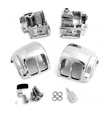 CONTROLE DE COMMUTATEUR DE GUIDON LOGEMENT KIT ALU CHROME HARLEY DAVIDSON '96-'11