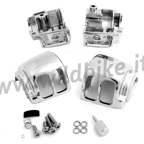 KIT GEHÄUSE SCHALTER ALU CHROME LENKER KONTROLLE HARLEY DAVIDSON '96-'11