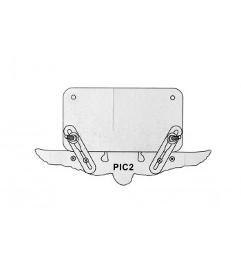 ORNAMENTO FREGIO TESCHIO FLYING SKULL  PER PORTATARGA MOTO CUSTOM E HARLEY