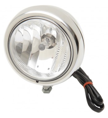 FARO FANALE AUSILIARIO H8 SPOTLIGHT 4 1/2 " CROMATO PER MOTO CUSTOM E HARLEY DAVIDSON
