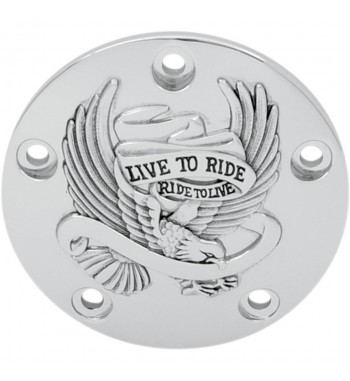 POINT COVER "LIVE TO RIDE" CHROME PER HARLEY BIG TWIN