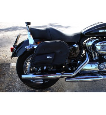 CRUISER SADDLEBAGS LARGE SLANT WITH POUCH FOR HARLEY DAVIDSON XL SPORTSTER