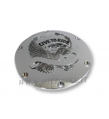 LIVE TO RIDE CLUTCH DERBY COVER CHROME HARLEY DAVIDSON XL SPORTSTER 2004-2021