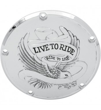 KUPPLUNGS ABDECKUNG  EAGLE SPIRIT LIVE TO RIDE CHROME für HARLEY DAVIDSON TWIN CAM '99-'15