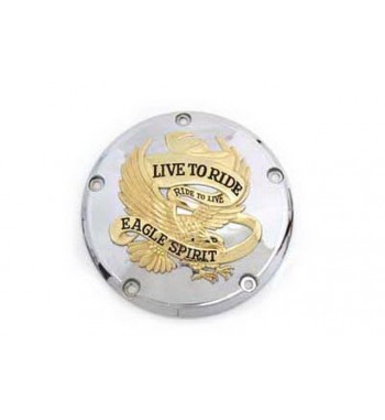 COPERCHIO FRIZIONE LIVE TO RIDE EAGLE SPIRIT CROMO ORO HARLEY DAVIDSON TWIN CAM '99-'15