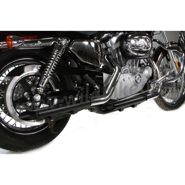 SCARICHI MARMITTE TERMINALI DRAG PIPES NERI HARLEY DAVIDSON XL SPORTSTER '04-'13