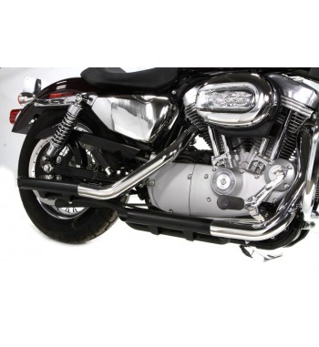 AUSPUFF SCHALLDÄMPFER Auspuffverlängerung Drag Pipes SCHWARZE FÜR HARLEY DAVIDSON XL SPORTSTER '04-'13