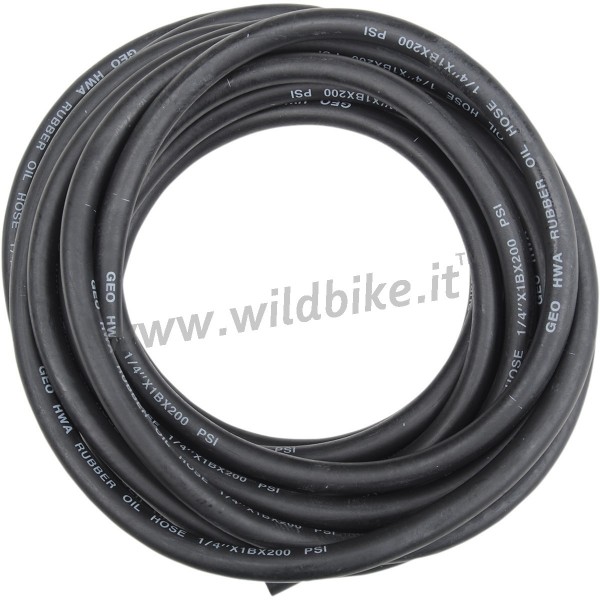 TUBO CARBURANTE BENZINA RINFORZATO NERO DA 1/4" - 7,5 METRI PER MOTO