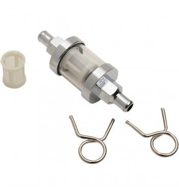 FUEL FILTER UNIVERSAL GLASS CHROME 1/4"