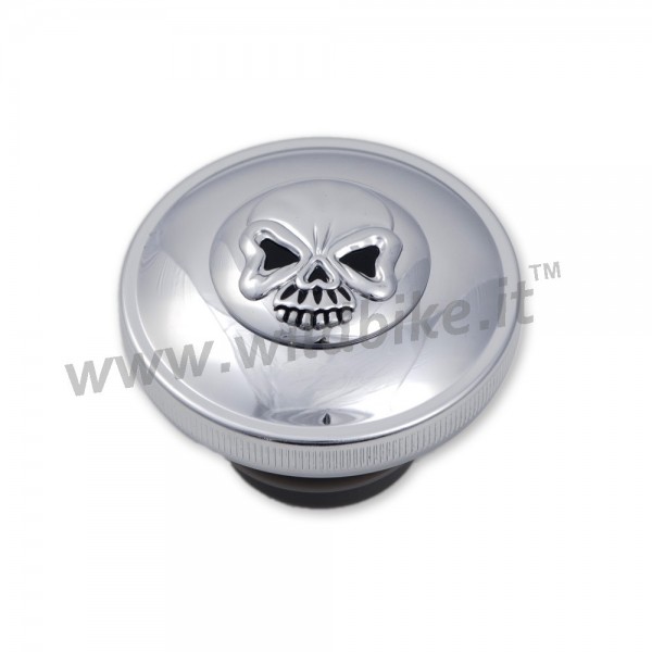 TAPPO DA SERBATOIO VENTILATO SKULL CROMATO CON CHIAVI HARLEY DAVIDSON XL SPORTSTER 1996-2022