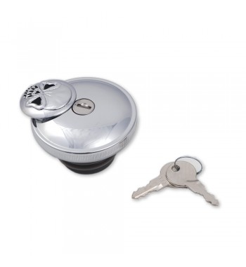 GAS CAP SKULL CHROME WITH KEYS HARLEY DAVIDSON XL SPORTSTER 1996-2022