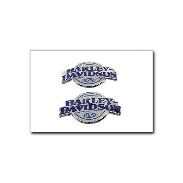 EMBLEME TANK MIT LOGO CHROM BLUE STYLE Beschriftung HARLEY DAVIDSON
