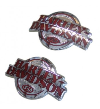 EMBLEMS GAS TANK ULTRA RED WITH CHROME LETTERING HARLEY DAVIDSON 