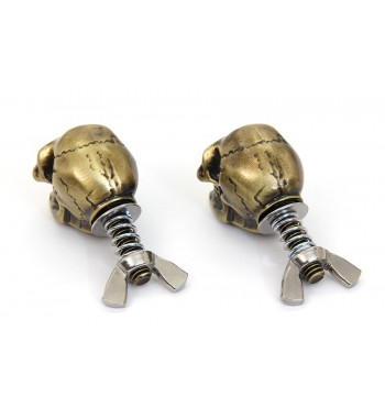 Kennzeichenschrauben NUTS SCHÄDEL GOLD CUSTOM MOTORRAD UND HARLEY