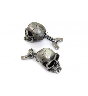 LICENSE PLATE BOLTS NUTS SKULL POLISHED CUSTOM MOTORCYCLE AND HARLEY