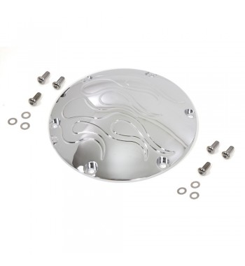 COUVERCLE D'EMBRAYAGE CARTER FLAMME EN RELIEF CHROME HARLEY DAVIDSON XL SPORTSTER ' 04-'15