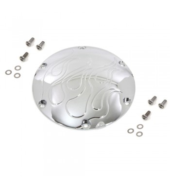 COPERCHIO FRIZIONE CON FREGIO A RILIEVO FIAMMA CROMATO HARLEY DAVIDSON XL SPORTSTER 04-21