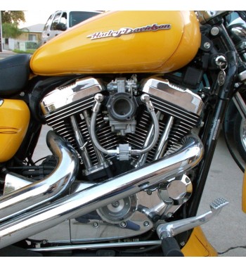 KIT RACCORDO TUBO SFIATO AEREONAUTICO ACCIAIO CARBURATORE HARLEY DAVIDSON BIG TWIN '93-'15