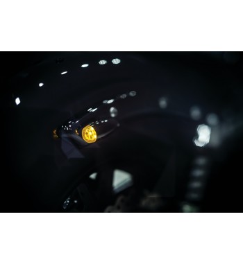 BLINKER MINI BULLET SCHWARZ MIT getönten Gläsern und LED ORANGE FÜR MOTORRAD