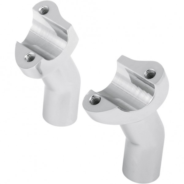 RISER COMPLETI KIT ALZA MANUBRIO 1" 90 MM.  CURVI CROMATI PER HARLEY DAVIDSON