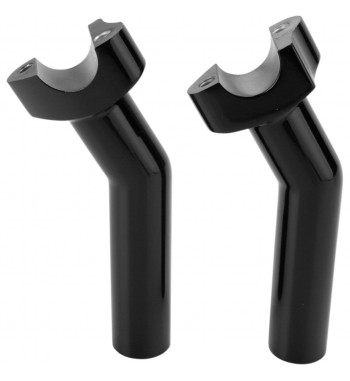 RISER COMPLETI KIT ALZA MANUBRIO 1" 140 MM.  CURVI NERI PER HARLEY DAVIDSON