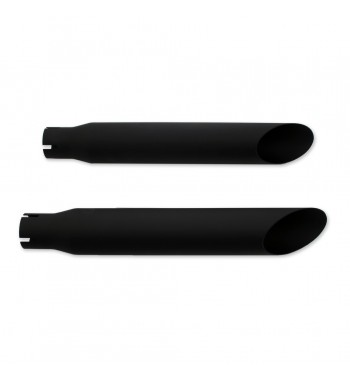 SILENCIEUX D'ÉCHAPPEMENTS UNIVERSEL SLASH CUT SLIP-ON NOIR POUR LES MOTOS CUSTOM