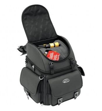 BAG BIG TRAVEL CASE LEATHER COMBINATION BR3400EX/S DELUXE FOR CUSTOM MOTORCYCLE AND HARLEY DAVIDSON