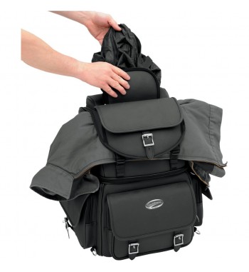 REISETASCHE LEDER BR3400EX/S DELUXE KOMBINATION GEPAECKTRAEGER CUSTOM MOTORRAD UND HARLEY DAVIDSON