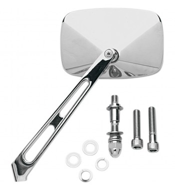SPECCHIETTO RETTANGOLARE CROMATO MOTO CUSTOM E HARLEY DAVIDSON
