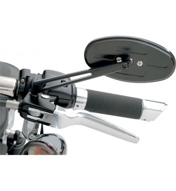 SPECCHIO OVALE BILLET STEALTH II NERO MOTO CUSTOM E HARLEY DAVIDSON