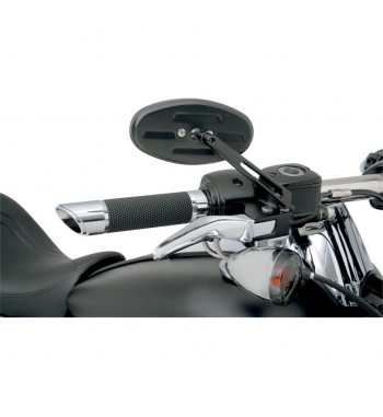 SPECCHIO OVALE BILLET STEALTH II NERO MOTO CUSTOM E HARLEY DAVIDSON