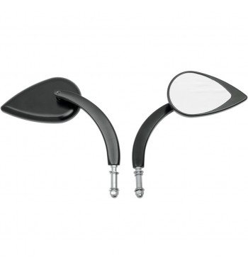 SPECCHIETTO A GOCCIA LUNGO NERO MOTO CUSTOM E HARLEY DAVIDSON 