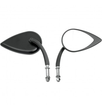 SPECCHIETTO A GOCCIA CORTO NERO MOTO CUSTOM E HARLEY DAVIDSON 