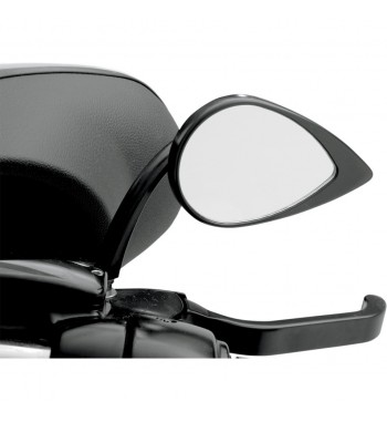 SPECCHIETTO A GOCCIA CORTO NERO MOTO CUSTOM E HARLEY DAVIDSON 