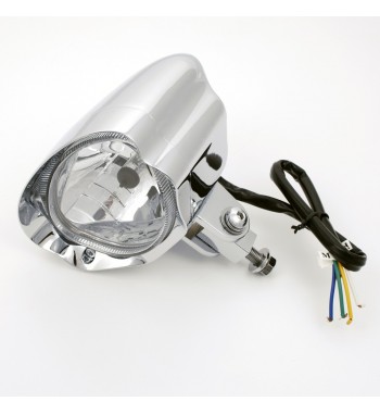 HEADLIGHT GLOW STYLE CHROME 5 3/4" 145 MM FOR MOTORCYCLES AND HARLEY DAVIDSON