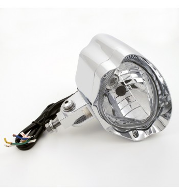 FARO CENTRALE GLOW STYLE CROMATO 5 3/4" 145 MM MOTO E HARLEY DAVIDSON