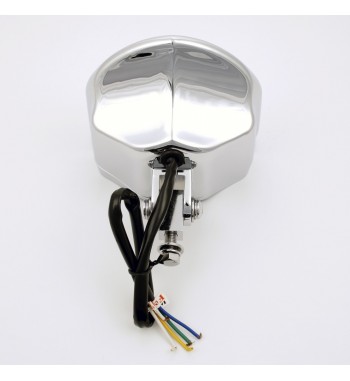 PHARE GLOW STYLE CHROME 5 3/4 "145 mm pour les motos et HARLEY DAVIDSON