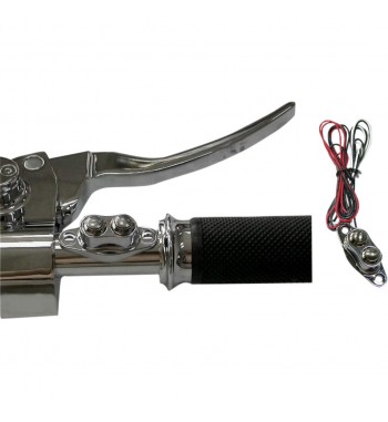 INTERRUPTEURS KIT DOUBLE SWICHS CHROME POUR GUIDON MOTO CUSTOM ET HARLEY DAVIDSON