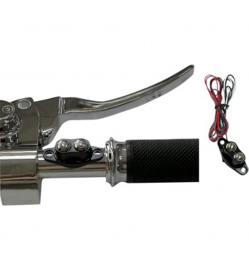 INTERRUPTEURS KIT DOUBLE SWICHS NOIR POUR GUIDON MOTO CUSTOM ET HARLEY DAVIDSON
