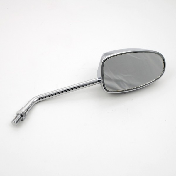 MIROIR DROIT OVALE UNIVERSELLE DELUXE CHROME POUR MOTO CUSTOM