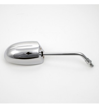 MIROIR DROIT OVALE UNIVERSELLE DELUXE CHROME POUR MOTO CUSTOM