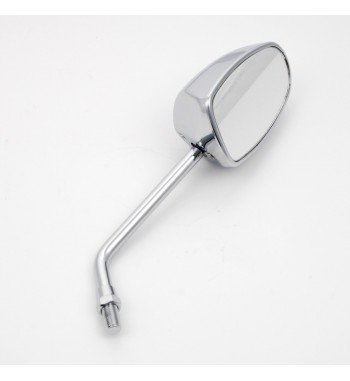 MIROIR DROIT OVALE UNIVERSELLE DELUXE CHROME POUR MOTO CUSTOM