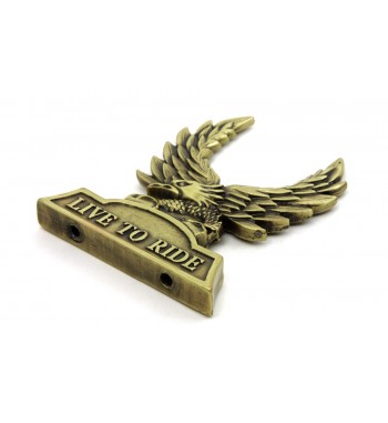 EMBLEMA FREGIO CON AQUILA LIVE TO RIDE PER SCHIENALINO SISSYBAR HARLEY DAVIDSON